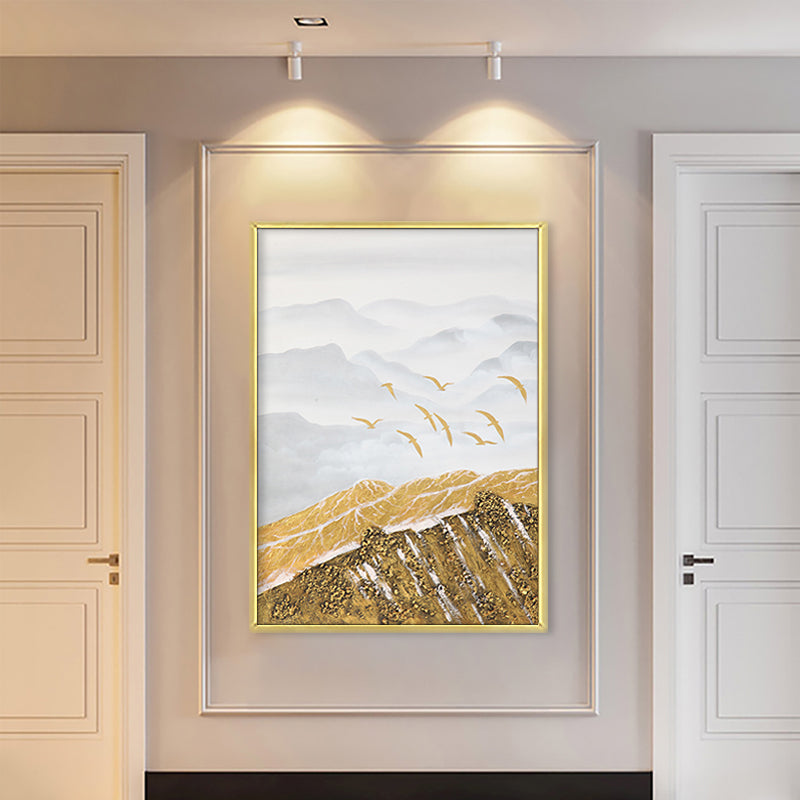 Mountain Landscape Wall Art Triptych Set of 3 Neutral pints