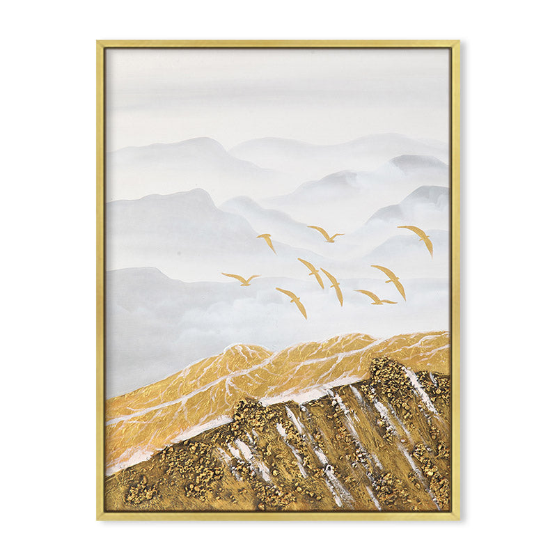 Mountain Landscape Wall Art Triptych Set of 3 Neutral pints