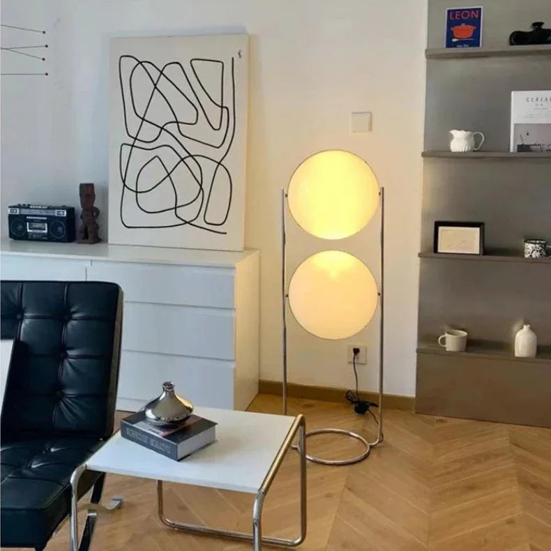 Modern Globe Floor Lamp Minimalist Chrome Standing Lamp for Living Room