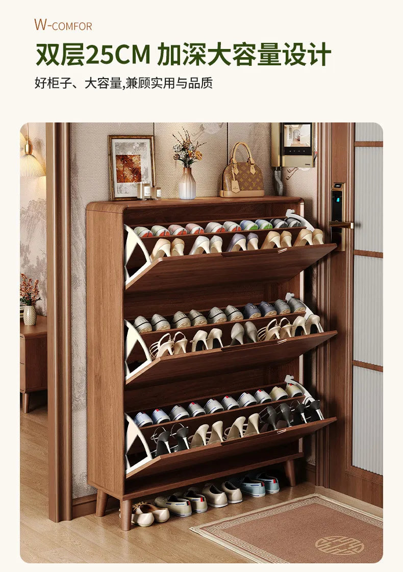 Ultra-thin Wooden Shoe Cabinets Integrated Against Wall Fashion Simple Shoe Cabinets Home Furniture La Combinaison YSXG