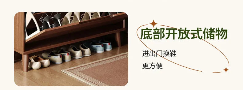 Ultra-thin Wooden Shoe Cabinets Integrated Against Wall Fashion Simple Shoe Cabinets Home Furniture La Combinaison YSXG