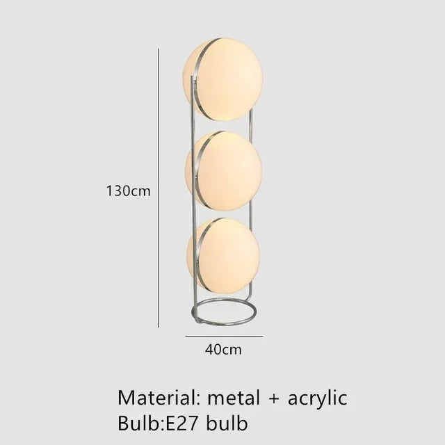 Modern Globe Floor Lamp Minimalist Chrome Standing Lamp for Living Room