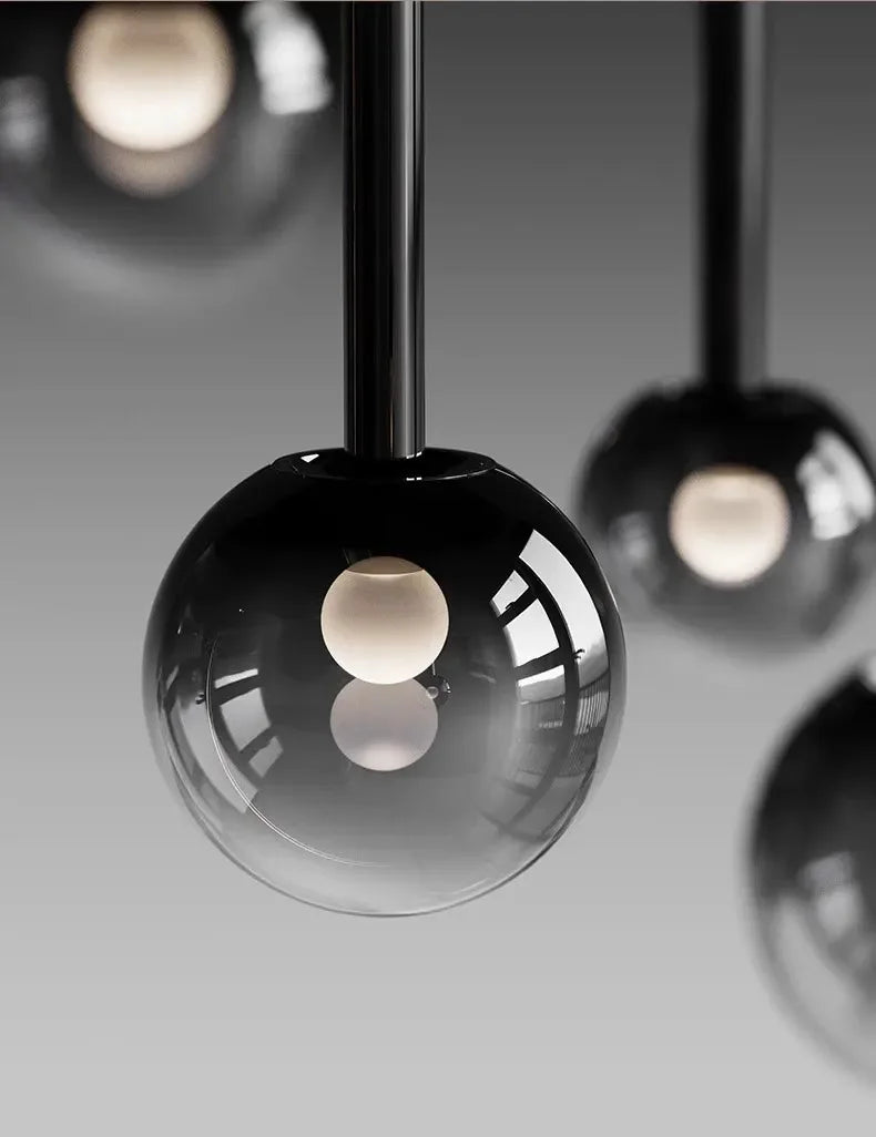 Designer Minimalist Staircase LED Pendant Modern Minimalist Loft Villa Duplex Rotating Staircase Light Long Pendant Restaurant P