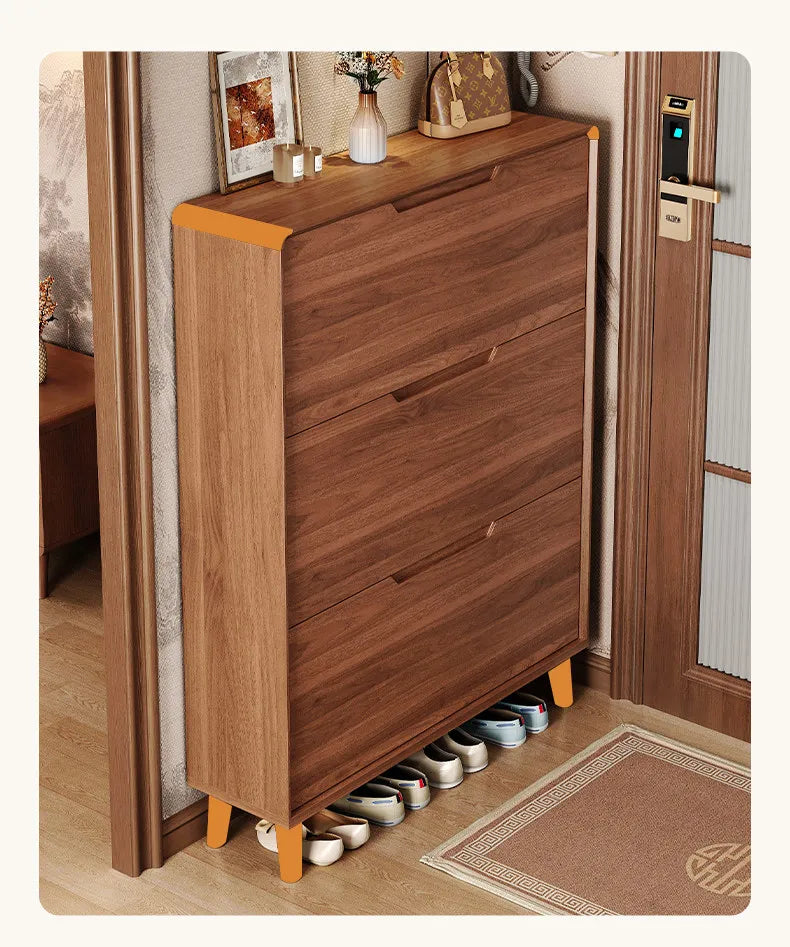 Ultra-thin Wooden Shoe Cabinets Integrated Against Wall Fashion Simple Shoe Cabinets Home Furniture La Combinaison YSXG