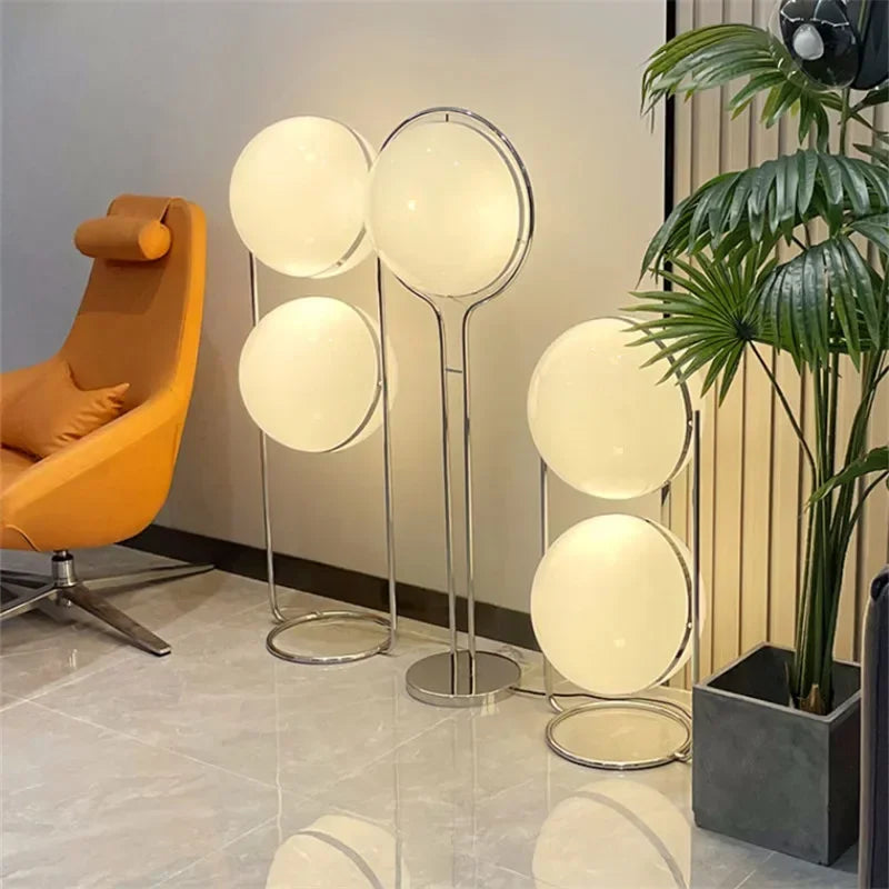 Modern Globe Floor Lamp Minimalist Chrome Standing Lamp for Living Room