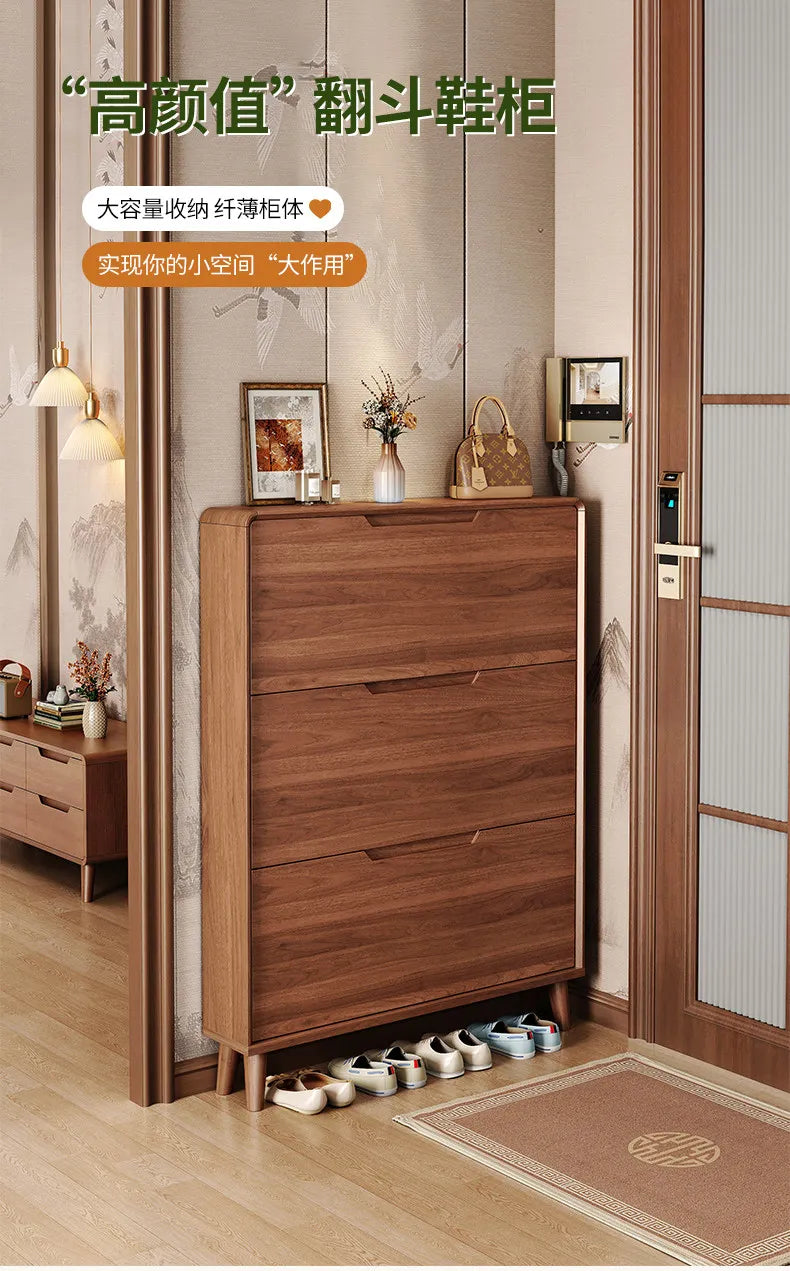 Ultra-thin Wooden Shoe Cabinets Integrated Against Wall Fashion Simple Shoe Cabinets Home Furniture La Combinaison YSXG