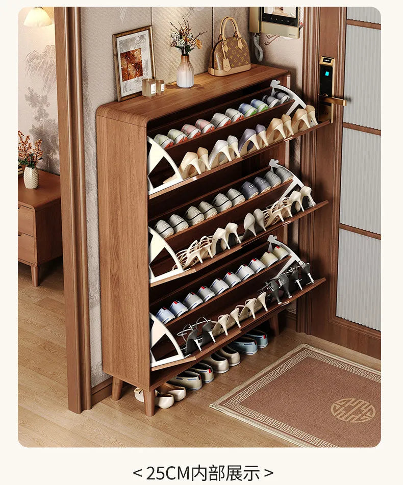 Ultra-thin Wooden Shoe Cabinets Integrated Against Wall Fashion Simple Shoe Cabinets Home Furniture La Combinaison YSXG