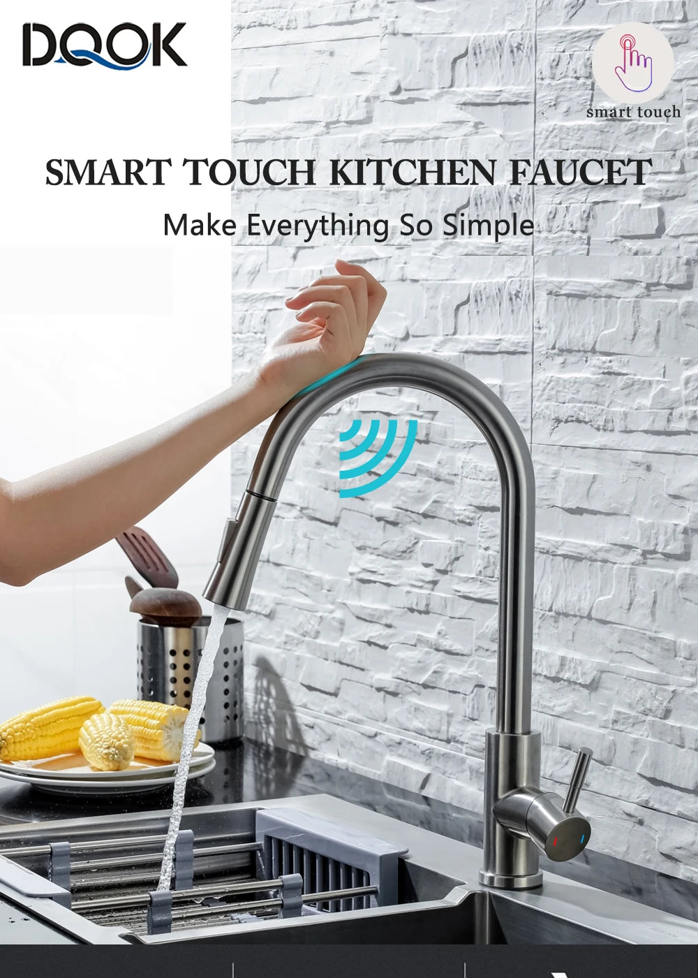 Pull Out Sensor Black Kitchen Faucet Sensitive Touch Control Faucet Mixer For Kitchen Touch Sensor Kitchen Mixer Tap