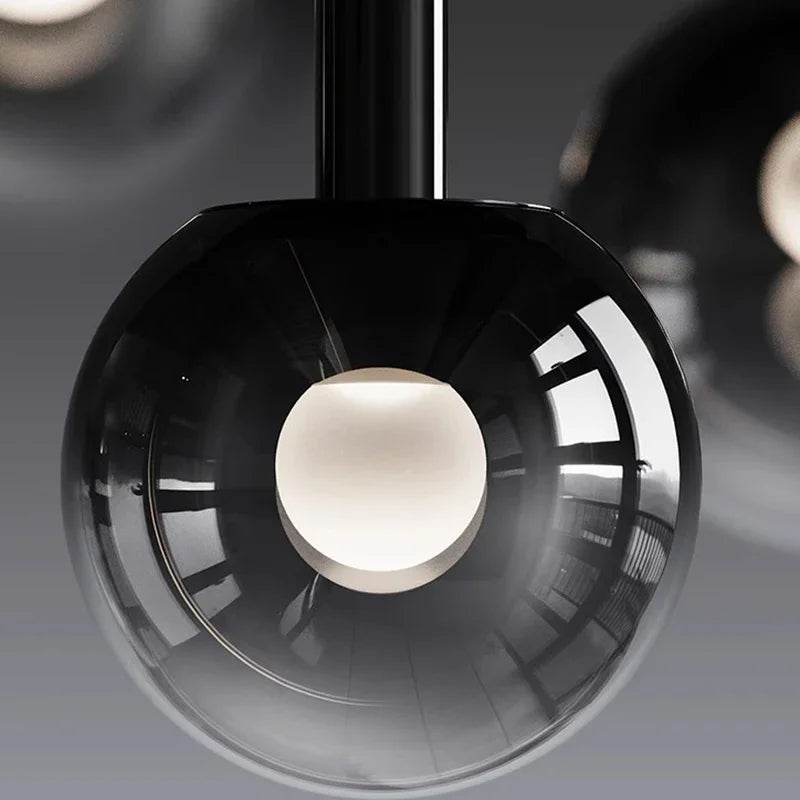 Designer Minimalist Staircase LED Pendant Modern Minimalist Loft Villa Duplex Rotating Staircase Light Long Pendant Restaurant P