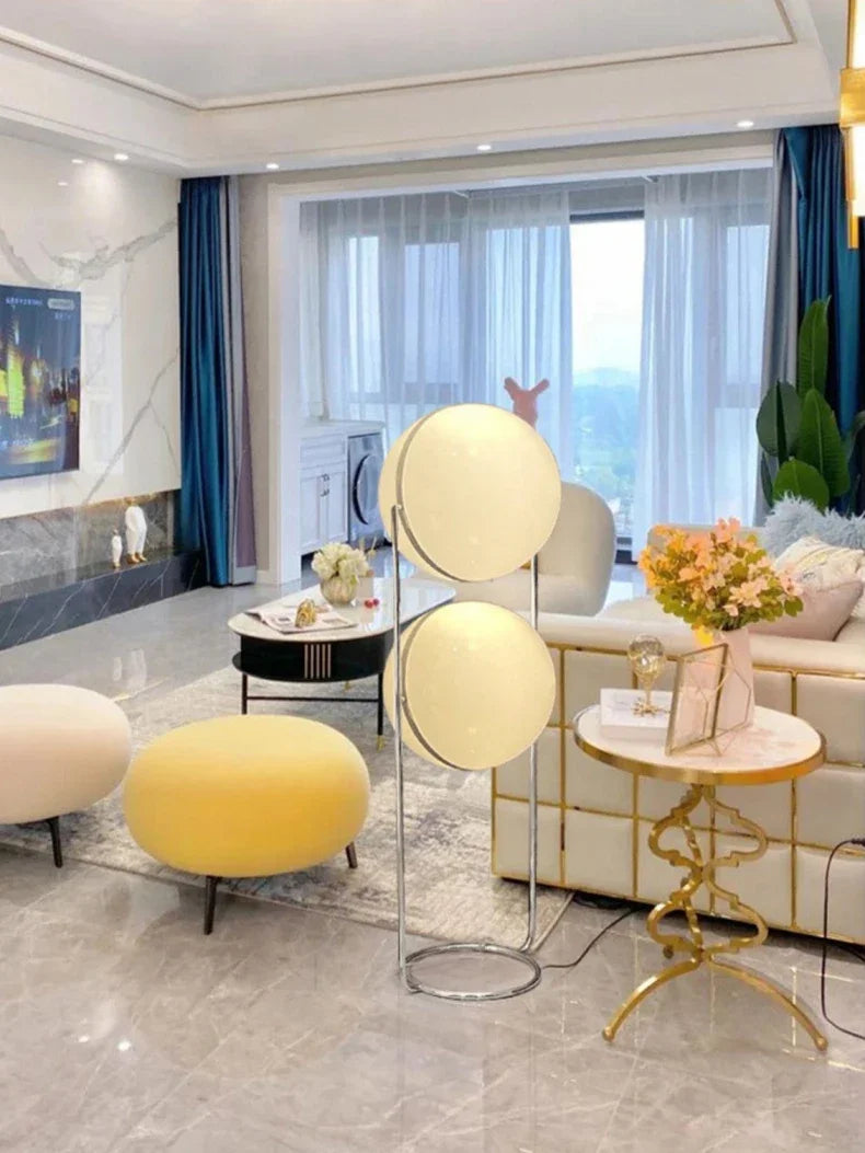 Modern Globe Floor Lamp Minimalist Chrome Standing Lamp for Living Room