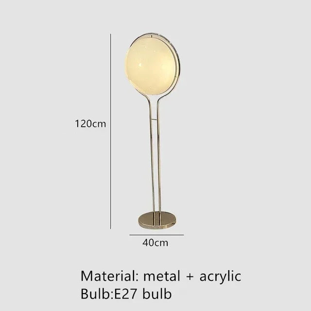 Modern Globe Floor Lamp Minimalist Chrome Standing Lamp for Living Room