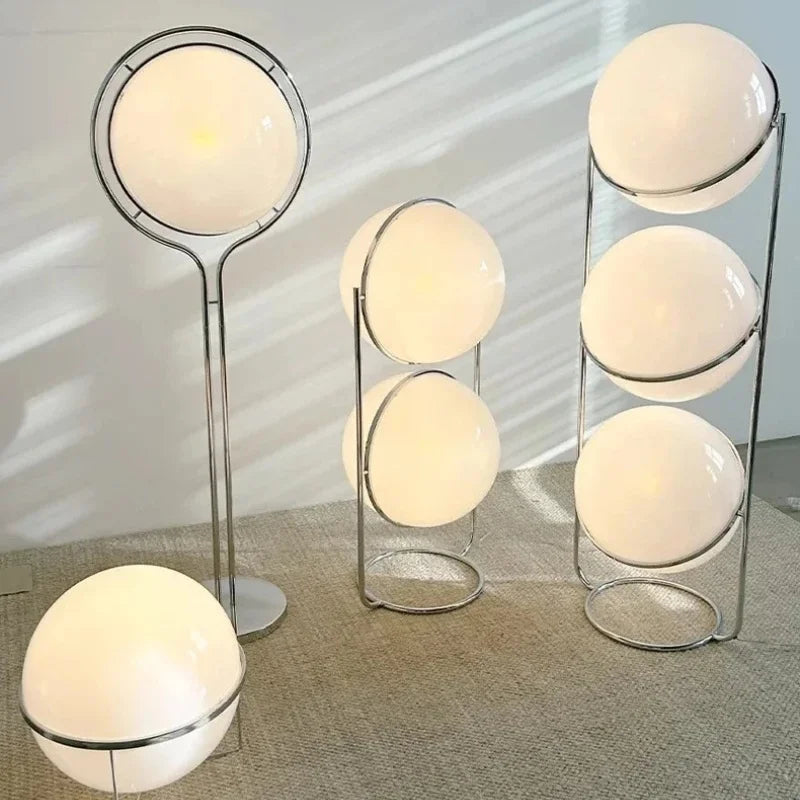 Modern Globe Floor Lamp Minimalist Chrome Standing Lamp for Living Room
