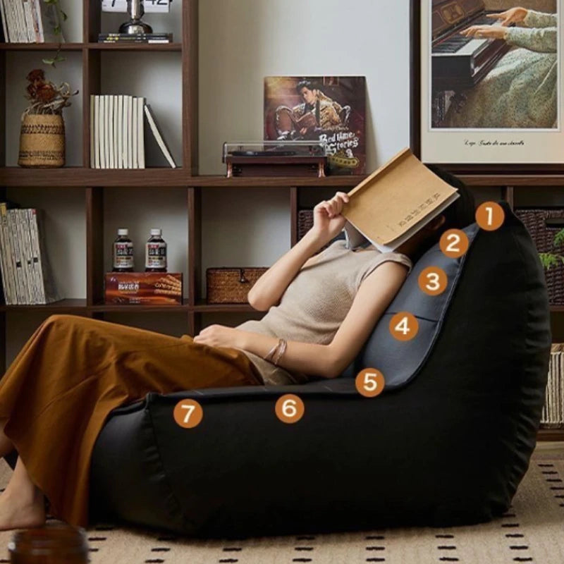 Living Room Balcony Single Sofa Bedroom Tatami Cat's Paw Leather Sofa Chair Leisure Chair Recliner Corner Sofa for Living Room