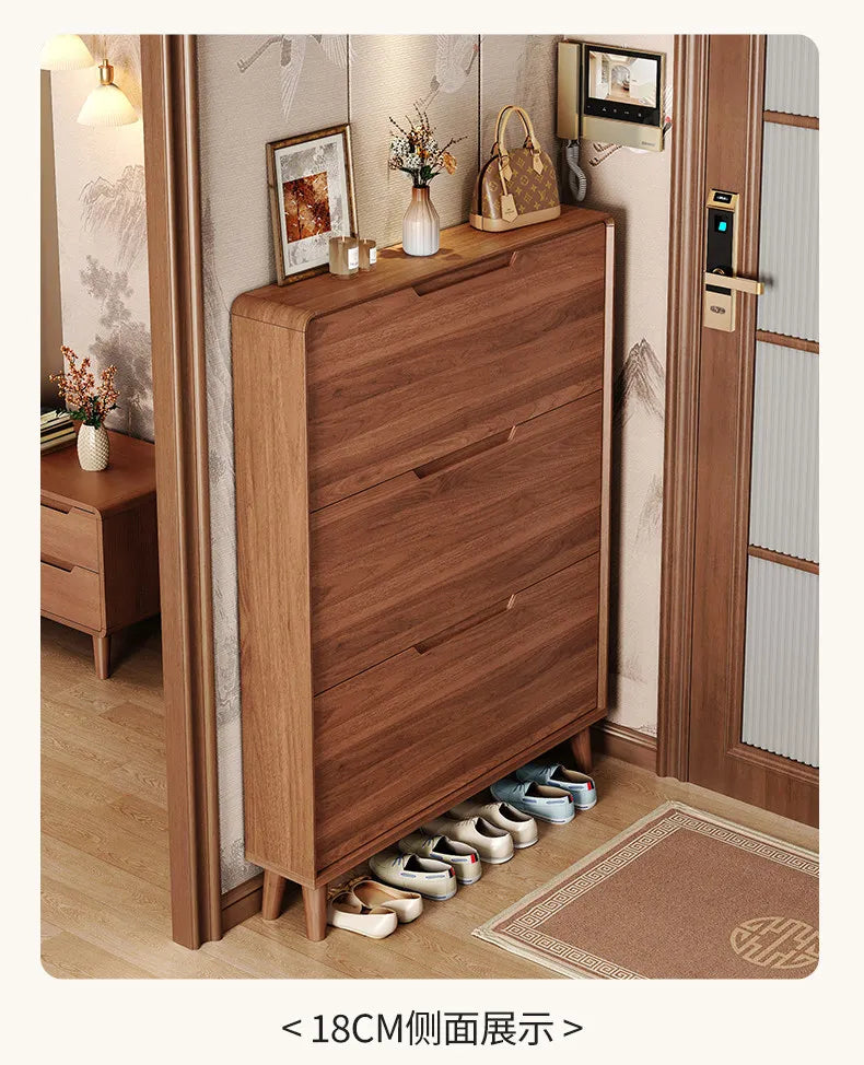 Ultra-thin Wooden Shoe Cabinets Integrated Against Wall Fashion Simple Shoe Cabinets Home Furniture La Combinaison YSXG