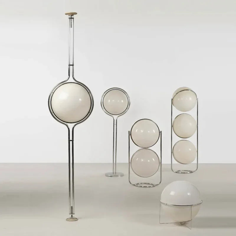 Modern Globe Floor Lamp Minimalist Chrome Standing Lamp for Living Room