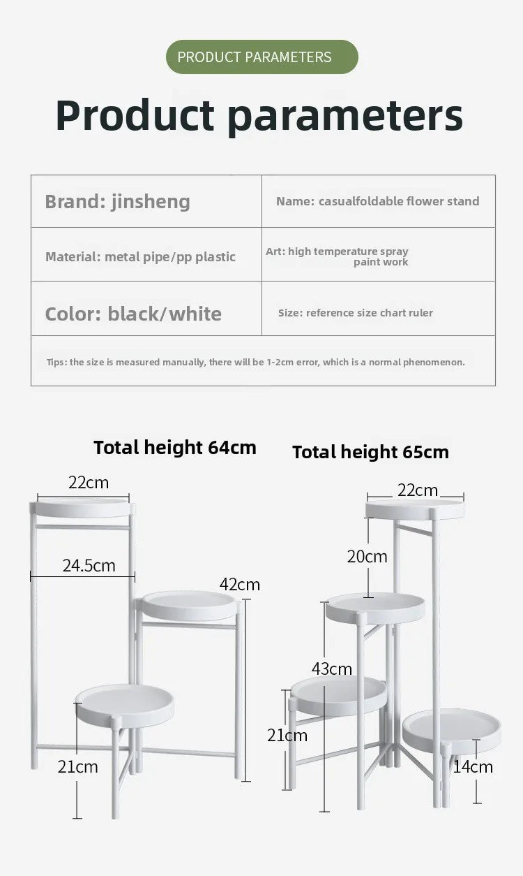 Simple Folding Wrought Iron Flower Stand Balcony Indoor Metal Plant Stand Manufacturer Wholesale Floor Small Potted Plant Stand