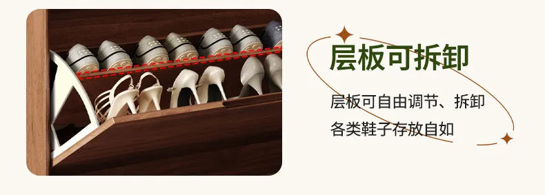 Ultra-thin Wooden Shoe Cabinets Integrated Against Wall Fashion Simple Shoe Cabinets Home Furniture La Combinaison YSXG