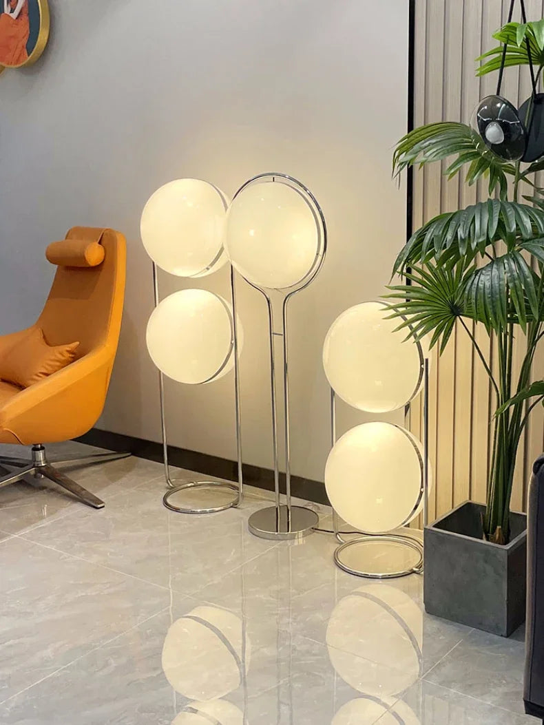Modern Globe Floor Lamp Minimalist Chrome Standing Lamp for Living Room