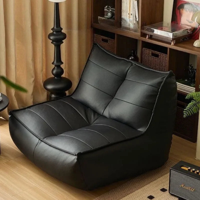 Living Room Balcony Single Sofa Bedroom Tatami Cat's Paw Leather Sofa Chair Leisure Chair Recliner Corner Sofa for Living Room