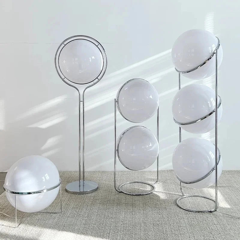 Modern Globe Floor Lamp Minimalist Chrome Standing Lamp for Living Room