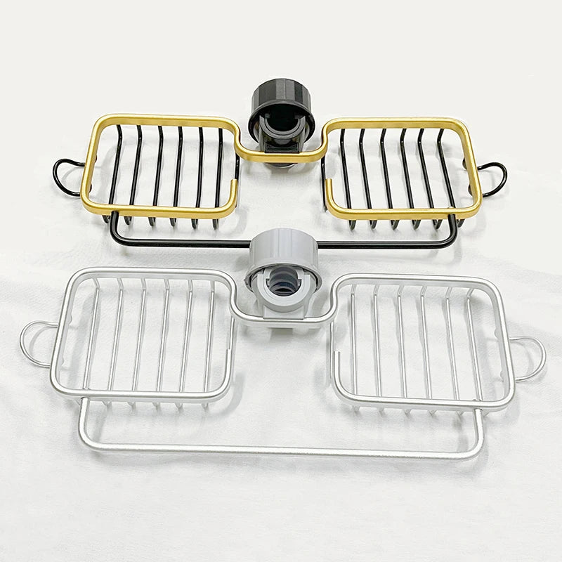 Kitchen Space Aluminum Sink Drain Rack Sponge Storage Faucet Holder Soap Drainer Shelf Basket Organizer Bathroom Accessories
