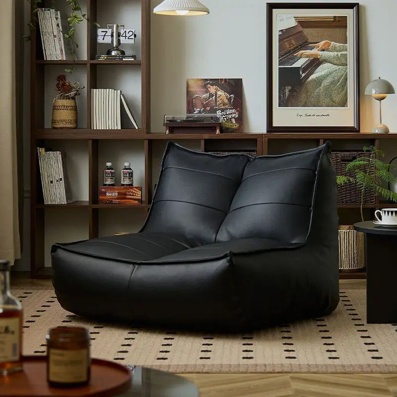 Living Room Balcony Single Sofa Bedroom Tatami Cat's Paw Leather Sofa Chair Leisure Chair Recliner Corner Sofa for Living Room