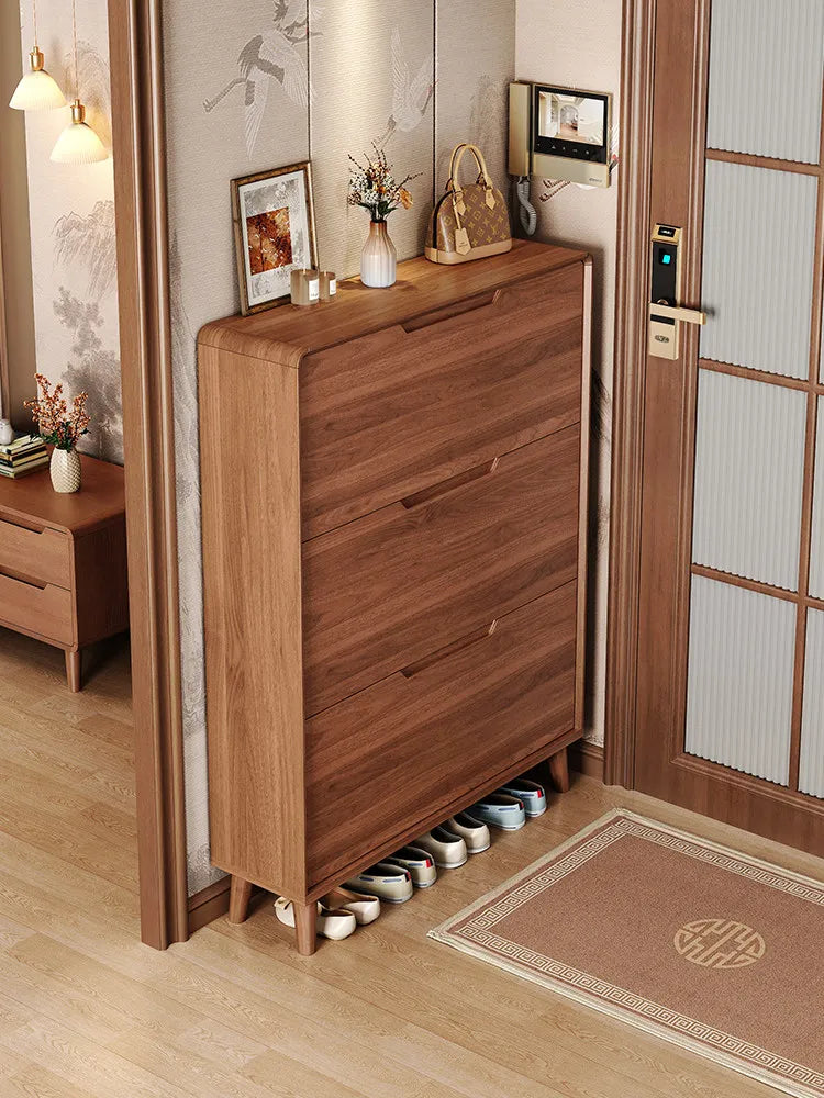 Ultra-thin Wooden Shoe Cabinets Integrated Against Wall Fashion Simple Shoe Cabinets Home Furniture La Combinaison YSXG