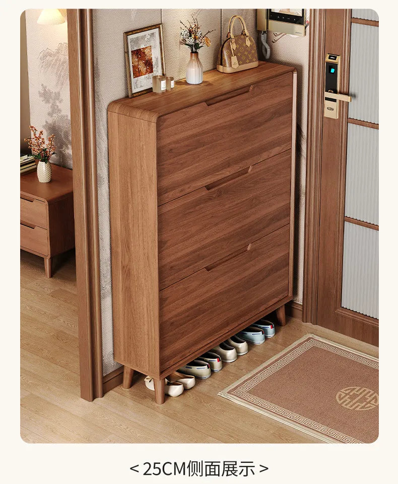 Ultra-thin Wooden Shoe Cabinets Integrated Against Wall Fashion Simple Shoe Cabinets Home Furniture La Combinaison YSXG