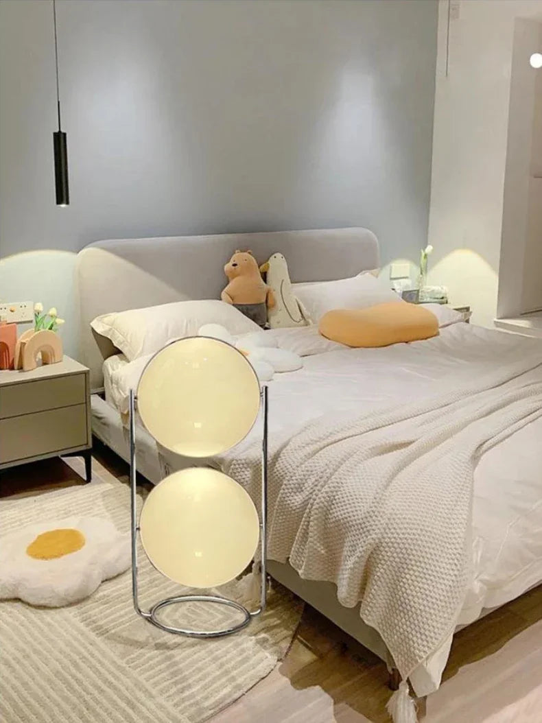 Modern Globe Floor Lamp Minimalist Chrome Standing Lamp for Living Room