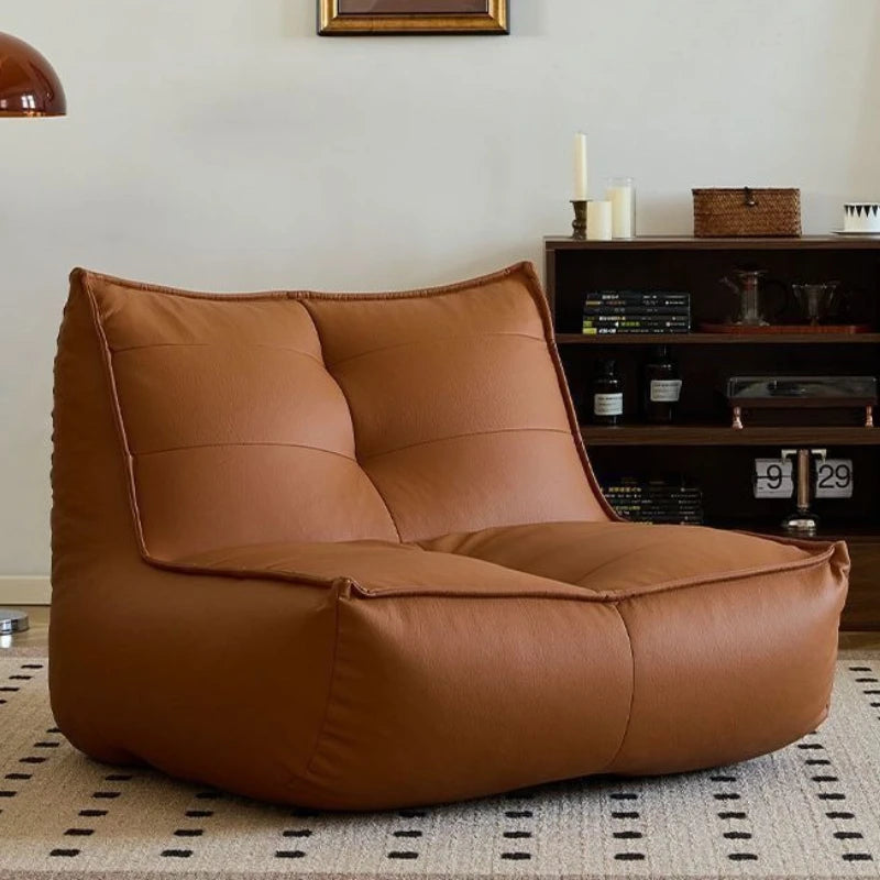 Living Room Balcony Single Sofa Bedroom Tatami Cat's Paw Leather Sofa Chair Leisure Chair Recliner Corner Sofa for Living Room