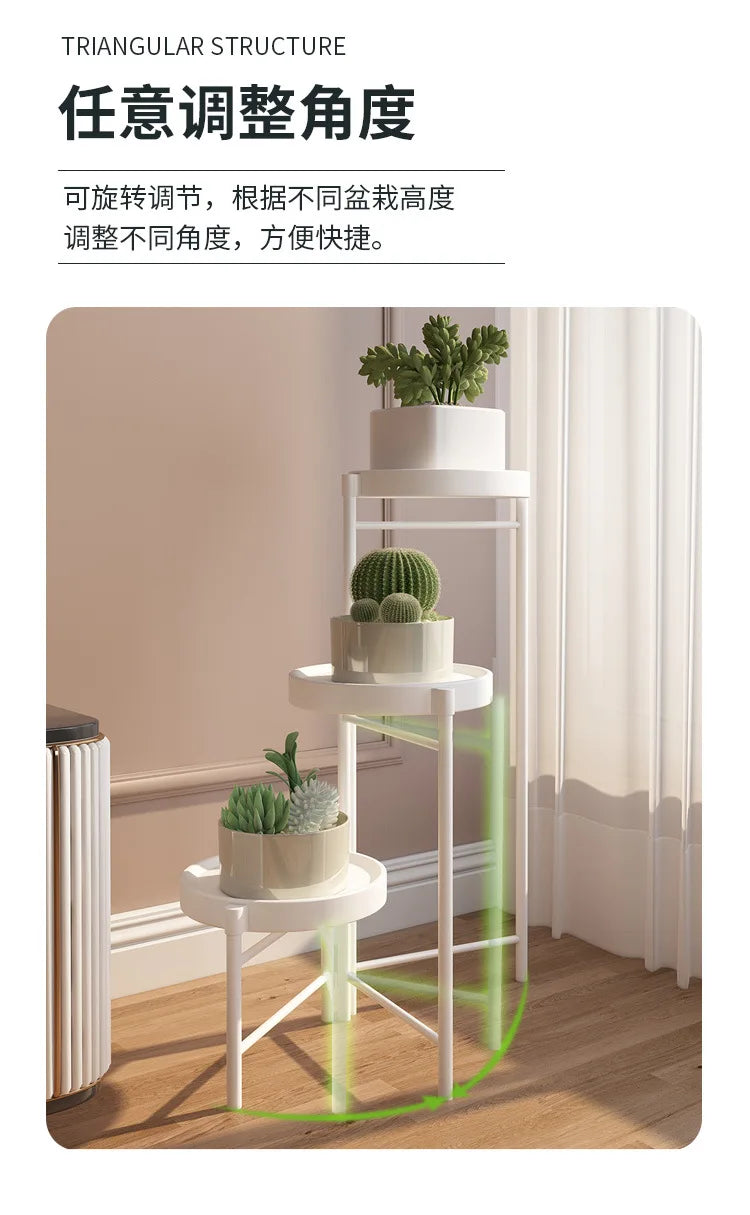 Simple Folding Wrought Iron Flower Stand Balcony Indoor Metal Plant Stand Manufacturer Wholesale Floor Small Potted Plant Stand