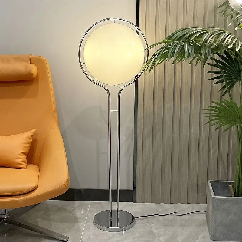 Modern Globe Floor Lamp Minimalist Chrome Standing Lamp for Living Room
