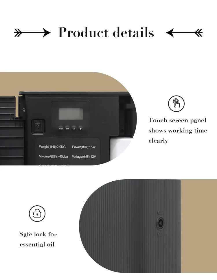 Waterless Essential Oil Difuser Smart Aromatherapy Nebulizer for Home