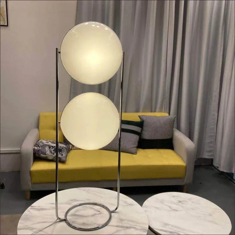 Modern Globe Floor Lamp Minimalist Chrome Standing Lamp for Living Room