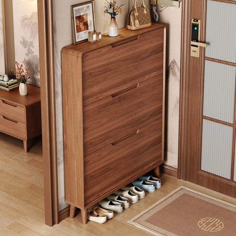 Ultra-thin Wooden Shoe Cabinets Integrated Against Wall Fashion Simple Shoe Cabinets Home Furniture La Combinaison YSXG