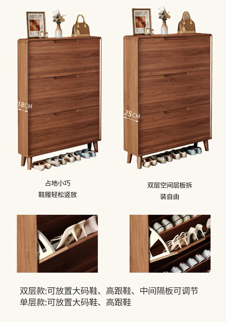 Ultra-thin Wooden Shoe Cabinets Integrated Against Wall Fashion Simple Shoe Cabinets Home Furniture La Combinaison YSXG